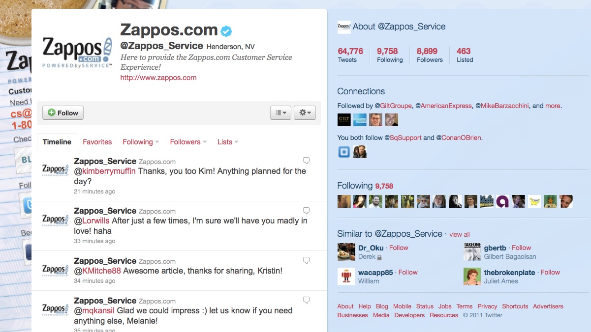 zappos @ zappos service